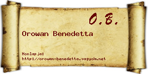 Orowan Benedetta névjegykártya